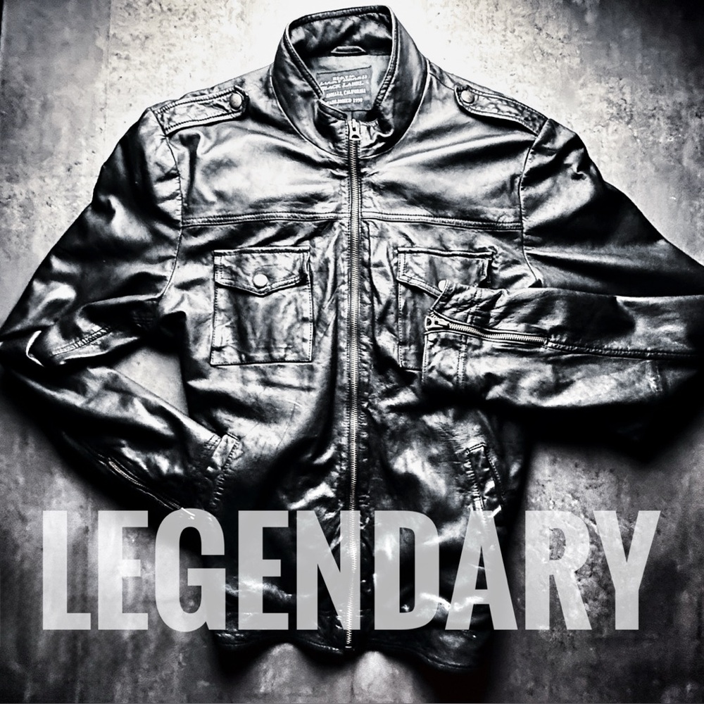 🔥Lucky Brand Black Label Leather Bomber Jacket🔥